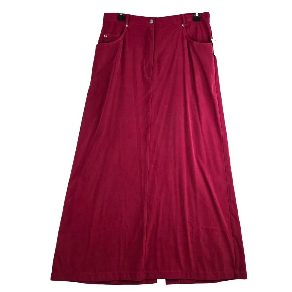 Vintage Monterey Koret A Line Skirt 10 Burgundy Deadstock USA Western Festival